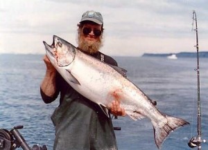 Captain Pete holding a King Salmon