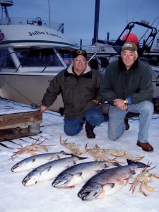 Roy and Art with Salmon and Crab