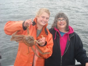 Debra and Jona with Crab